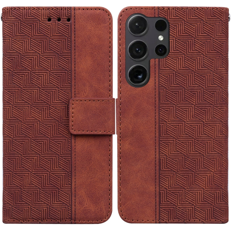 Custodia per telefono in pelle goffrata geometrica, For Samsung Galaxy S25 Ultra 5G, For Samsung Galaxy S24 FE 5G