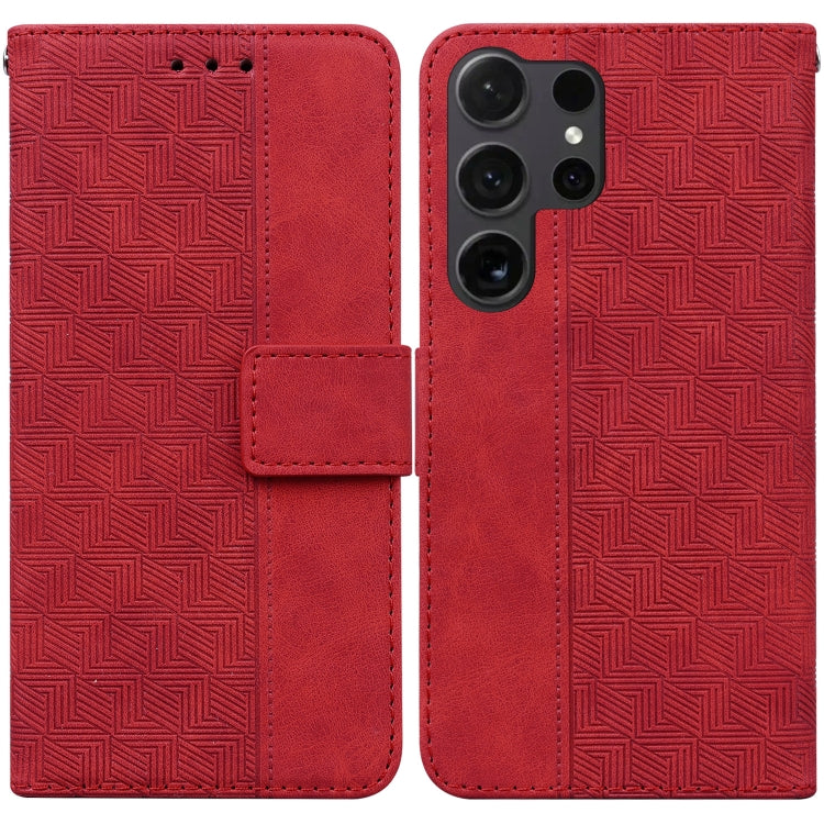 Custodia per telefono in pelle goffrata geometrica, For Samsung Galaxy S25 Ultra 5G, For Samsung Galaxy S24 FE 5G