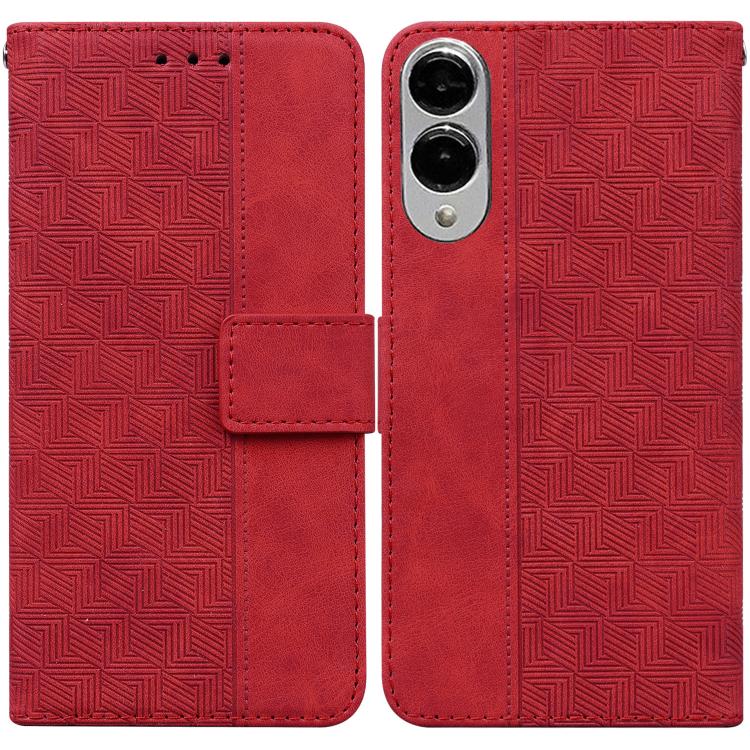 Custodia per telefono in pelle goffrata geometrica, For Samsung Galaxy S25 FE 5G, For Samsung Galaxy S25 Edge 5G, For Samsung Galaxy S25 5G, For Samsung Galaxy S25+ 5G