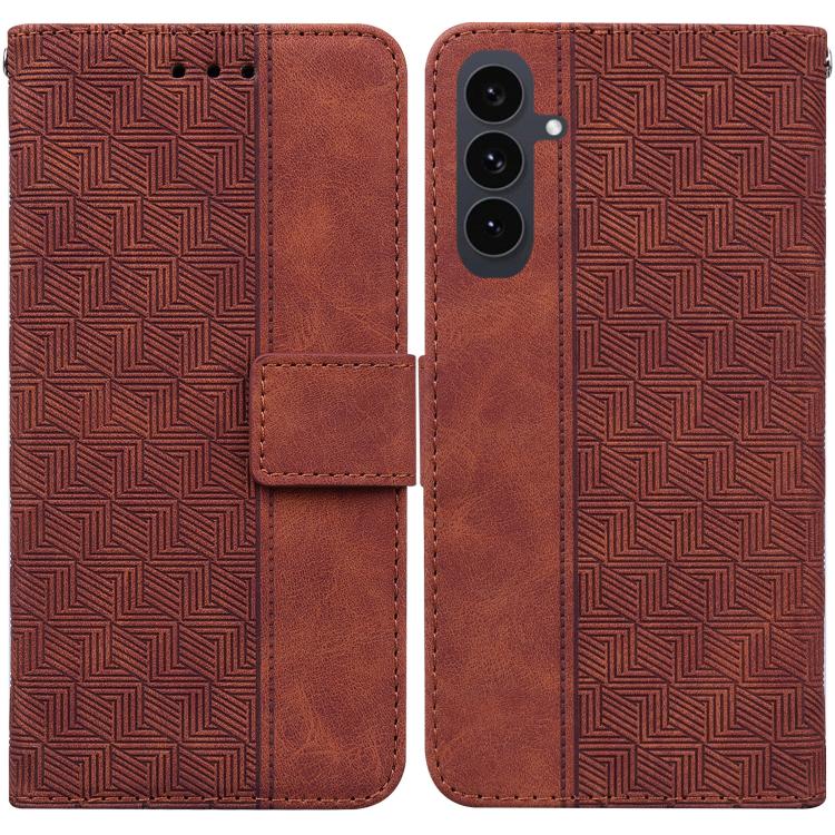 Custodia per telefono in pelle goffrata geometrica, For Samsung Galaxy S25 FE 5G, For Samsung Galaxy S25 Edge 5G, For Samsung Galaxy S25 5G, For Samsung Galaxy S25+ 5G