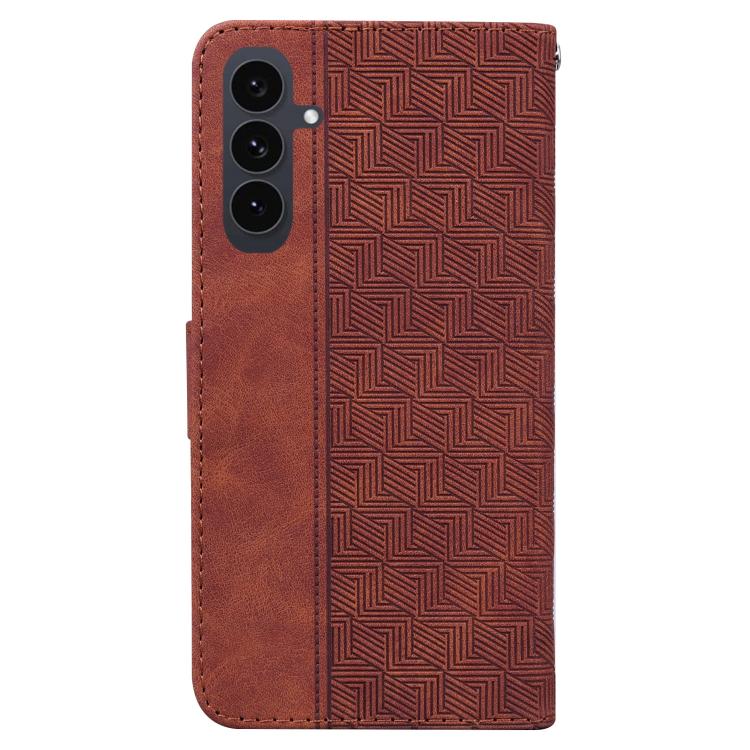 Custodia per telefono in pelle goffrata geometrica, For Samsung Galaxy S25 FE 5G, For Samsung Galaxy S25 Edge 5G, For Samsung Galaxy S25 5G, For Samsung Galaxy S25+ 5G