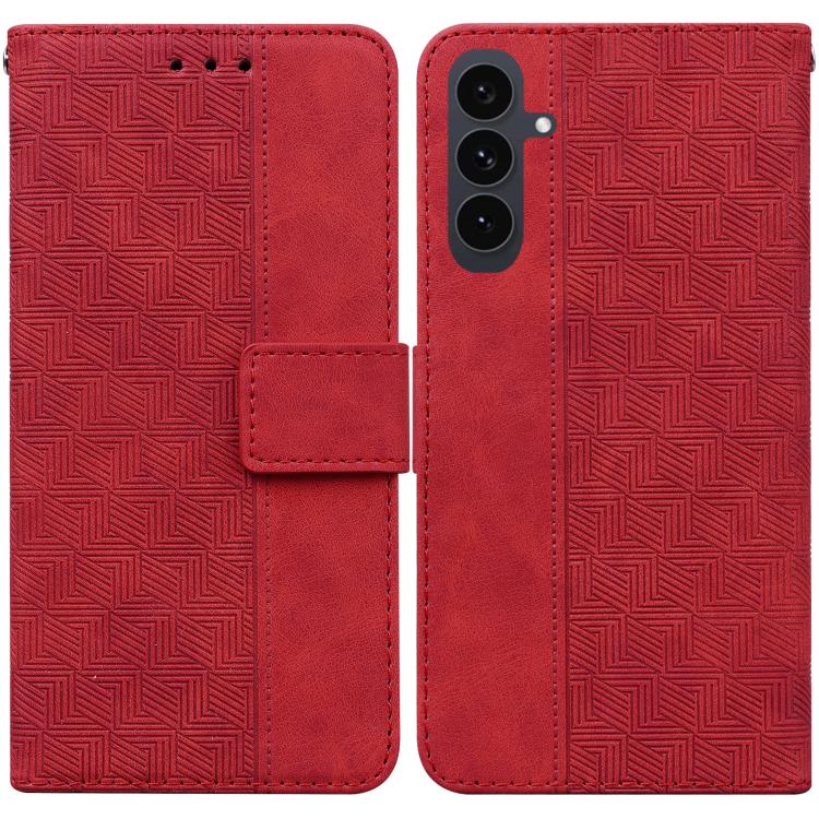 Custodia per telefono in pelle goffrata geometrica, For Samsung Galaxy S25 FE 5G, For Samsung Galaxy S25 Edge 5G, For Samsung Galaxy S25 5G, For Samsung Galaxy S25+ 5G