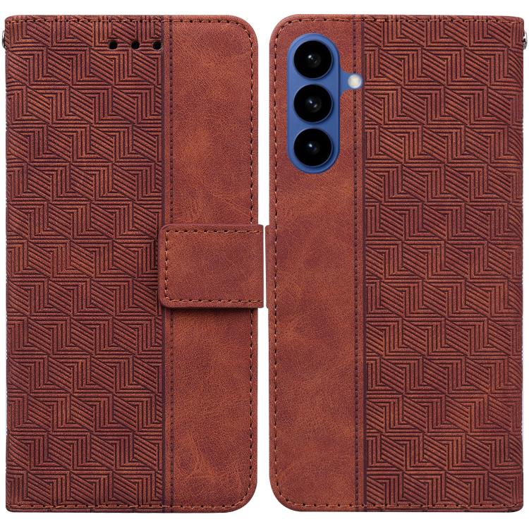 Custodia per telefono in pelle goffrata geometrica, For Samsung Galaxy S26+ 5G, For Samsung Galaxy S26 Edge 5G, For Samsung Galaxy S26 Ultra 5G, For Samsung Galaxy S26 5G