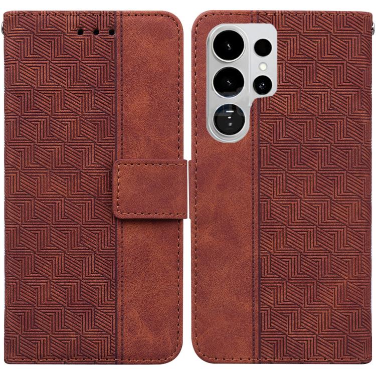 Custodia per telefono in pelle goffrata geometrica, For Samsung Galaxy S26+ 5G, For Samsung Galaxy S26 Edge 5G, For Samsung Galaxy S26 Ultra 5G, For Samsung Galaxy S26 5G