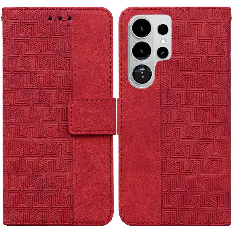 Custodia per telefono in pelle goffrata geometrica, For Samsung Galaxy S26+ 5G, For Samsung Galaxy S26 Edge 5G, For Samsung Galaxy S26 Ultra 5G, For Samsung Galaxy S26 5G