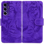 Custodia per cellulare in pelle con motivo tigre in rilievo, For Samsung Galaxy S25 Ultra 5G, For Samsung Galaxy S24 FE 5G