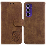 Custodia per telefono in pelle goffrata piccola tigre, For Samsung Galaxy S25 Ultra 5G, For Samsung Galaxy S24 FE 5G