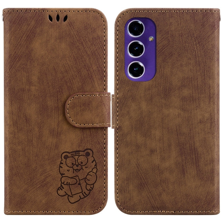Custodia per telefono in pelle goffrata piccola tigre, For Samsung Galaxy S25 Ultra 5G, For Samsung Galaxy S24 FE 5G