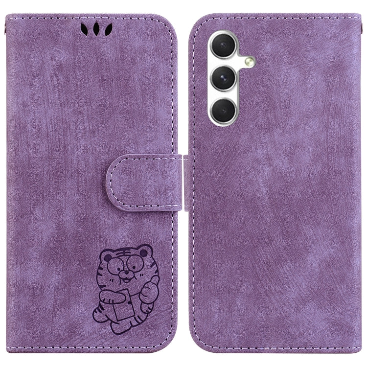 Custodia per telefono in pelle goffrata piccola tigre, For Samsung Galaxy S25 FE 5G, For Samsung Galaxy S25 Edge 5G, For Samsung Galaxy S25 5G, For Samsung Galaxy S25+ 5G