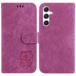 Custodia per telefono in pelle goffrata piccola tigre, For Samsung Galaxy S25 FE 5G, For Samsung Galaxy S25 Edge 5G, For Samsung Galaxy S25 5G, For Samsung Galaxy S25+ 5G