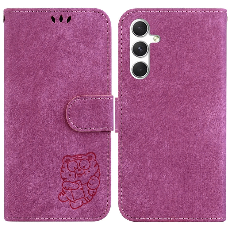 Custodia per telefono in pelle goffrata piccola tigre, For Samsung Galaxy S25 FE 5G, For Samsung Galaxy S25 Edge 5G, For Samsung Galaxy S25 5G, For Samsung Galaxy S25+ 5G