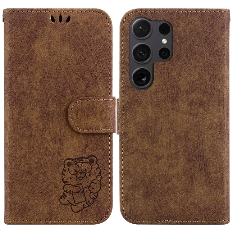 Custodia per telefono in pelle goffrata piccola tigre, For Samsung Galaxy S25 Ultra 5G, For Samsung Galaxy S24 FE 5G