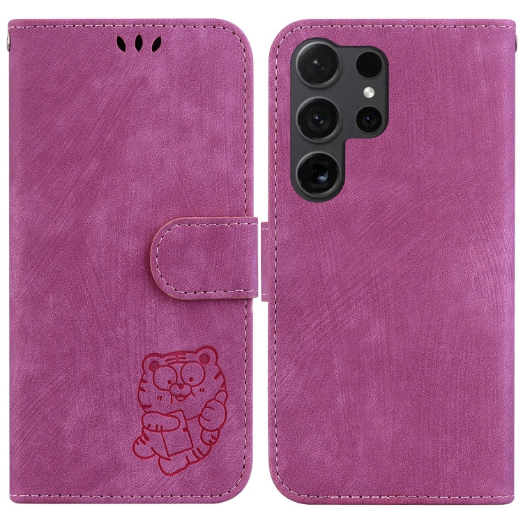 Custodia per telefono in pelle goffrata piccola tigre, For Samsung Galaxy S25 Ultra 5G, For Samsung Galaxy S24 FE 5G