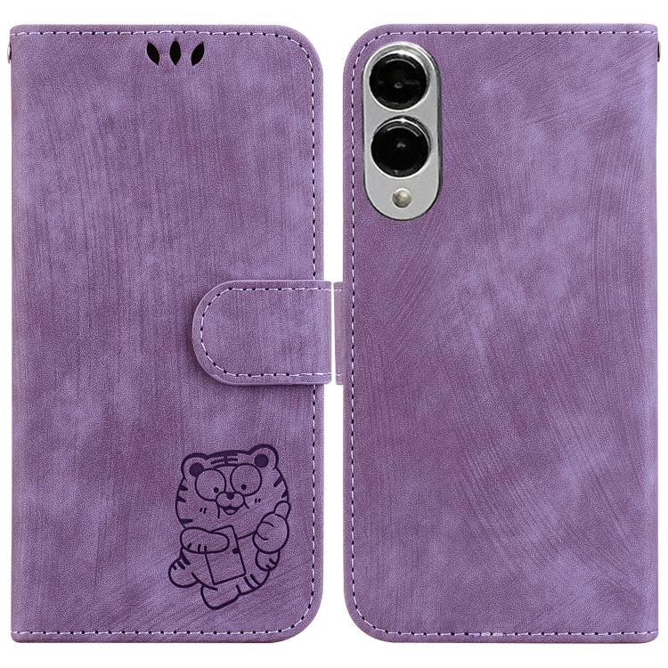 Custodia per telefono in pelle goffrata piccola tigre, For Samsung Galaxy S25 FE 5G, For Samsung Galaxy S25 Edge 5G, For Samsung Galaxy S25 5G, For Samsung Galaxy S25+ 5G