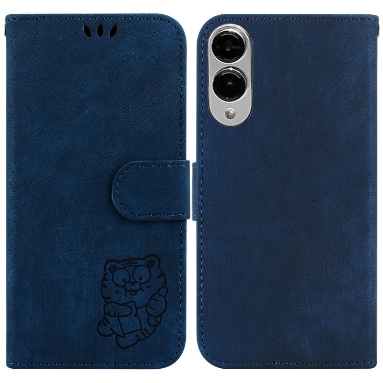 Custodia per telefono in pelle goffrata piccola tigre, For Samsung Galaxy S25 FE 5G, For Samsung Galaxy S25 Edge 5G, For Samsung Galaxy S25 5G, For Samsung Galaxy S25+ 5G