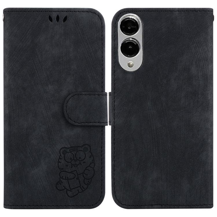 Custodia per telefono in pelle goffrata piccola tigre, For Samsung Galaxy S25 FE 5G, For Samsung Galaxy S25 Edge 5G, For Samsung Galaxy S25 5G, For Samsung Galaxy S25+ 5G