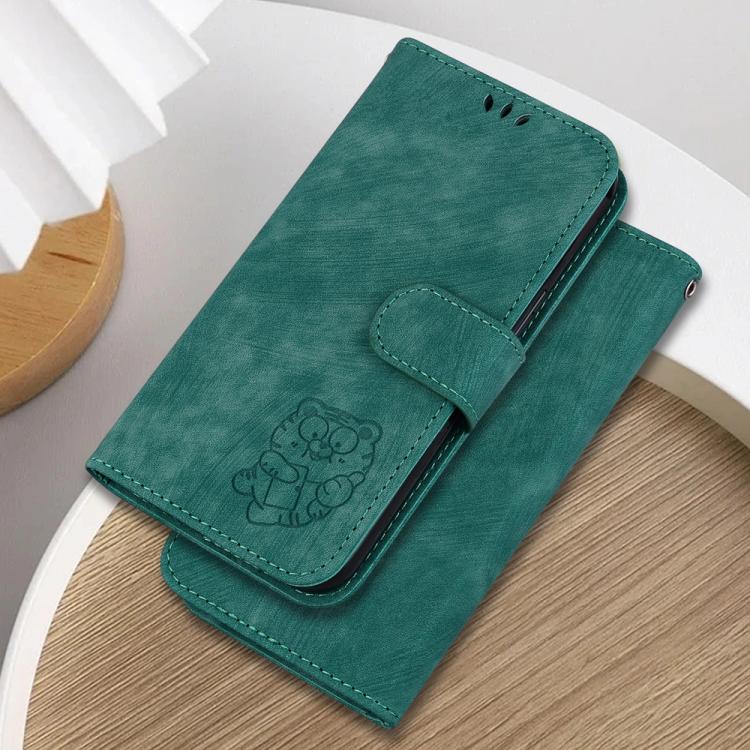 Custodia per telefono in pelle goffrata piccola tigre, For Samsung Galaxy S25 FE 5G, For Samsung Galaxy S25 Edge 5G, For Samsung Galaxy S25 5G, For Samsung Galaxy S25+ 5G
