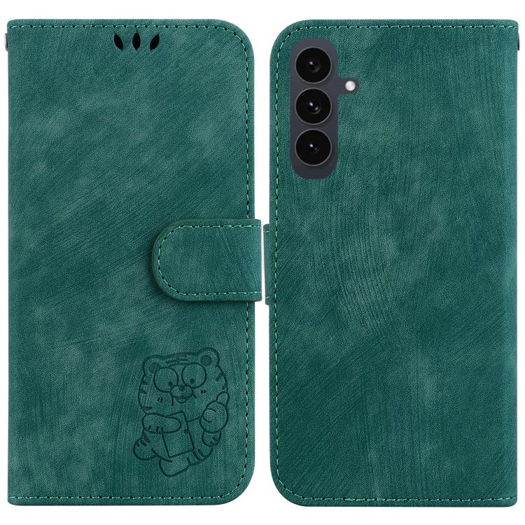 Custodia per telefono in pelle goffrata piccola tigre, For Samsung Galaxy S25 FE 5G, For Samsung Galaxy S25 Edge 5G, For Samsung Galaxy S25 5G, For Samsung Galaxy S25+ 5G