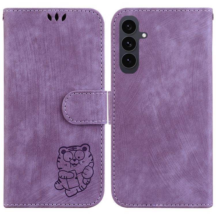 Custodia per telefono in pelle goffrata piccola tigre, For Samsung Galaxy S25 FE 5G, For Samsung Galaxy S25 Edge 5G, For Samsung Galaxy S25 5G, For Samsung Galaxy S25+ 5G
