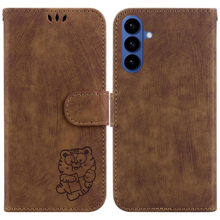 Custodia per telefono in pelle goffrata piccola tigre, For Samsung Galaxy S26+ 5G, For Samsung Galaxy S26 Edge 5G, For Samsung Galaxy S26 Ultra 5G, For Samsung Galaxy S26 5G