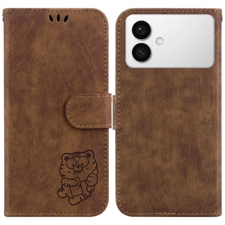 Custodia per telefono in pelle goffrata piccola tigre, For Samsung Galaxy S26+ 5G, For Samsung Galaxy S26 Edge 5G, For Samsung Galaxy S26 Ultra 5G, For Samsung Galaxy S26 5G
