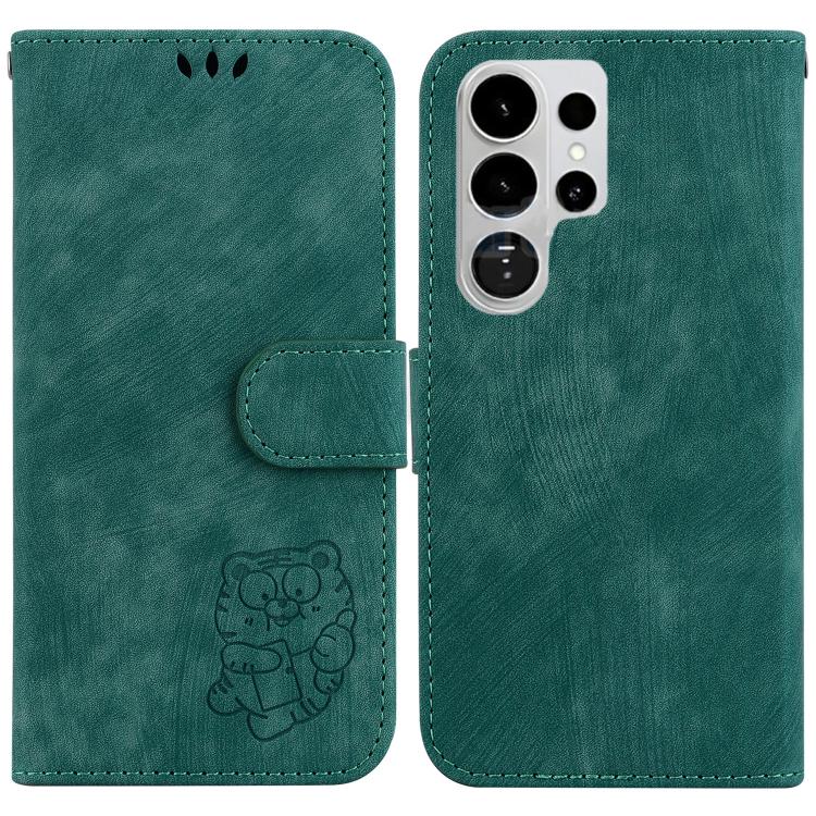 Custodia per telefono in pelle goffrata piccola tigre, For Samsung Galaxy S26+ 5G, For Samsung Galaxy S26 Edge 5G, For Samsung Galaxy S26 Ultra 5G, For Samsung Galaxy S26 5G