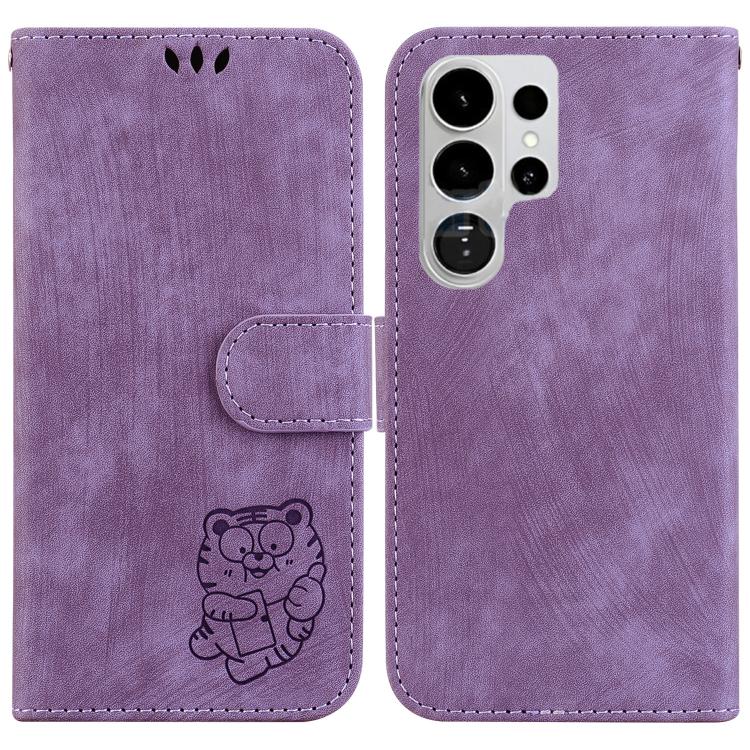Custodia per telefono in pelle goffrata piccola tigre, For Samsung Galaxy S26+ 5G, For Samsung Galaxy S26 Edge 5G, For Samsung Galaxy S26 Ultra 5G, For Samsung Galaxy S26 5G