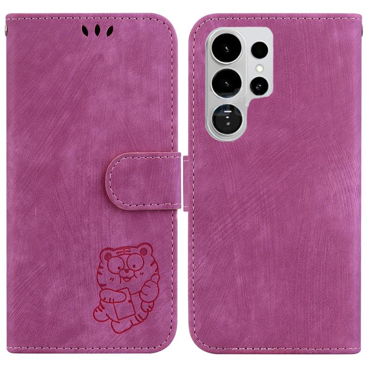 Custodia per telefono in pelle goffrata piccola tigre, For Samsung Galaxy S26+ 5G, For Samsung Galaxy S26 Edge 5G, For Samsung Galaxy S26 Ultra 5G, For Samsung Galaxy S26 5G