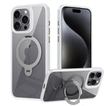 Custodia per telefono trasparente con supporto ad anello magnetico rotante MagSafe, For iPhone 16 Pro Max, For iPhone 16 Pro, For iPhone 16 Plus, For iPhone 16, For iPhone 15 Pro Max, For iPhone 15 Pro