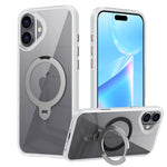 Custodia per telefono trasparente con supporto ad anello magnetico rotante MagSafe, For iPhone 16 Pro Max, For iPhone 16 Pro, For iPhone 16 Plus, For iPhone 16, For iPhone 15 Pro Max, For iPhone 15 Pro