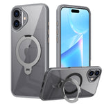 Custodia per telefono trasparente con supporto ad anello magnetico rotante MagSafe, For iPhone 16 Pro Max, For iPhone 16 Pro, For iPhone 16 Plus, For iPhone 16, For iPhone 15 Pro Max, For iPhone 15 Pro