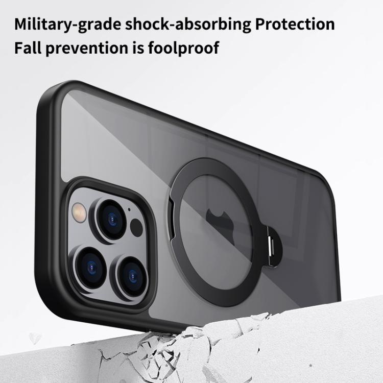Custodia per telefono trasparente con supporto ad anello magnetico rotante MagSafe, For iPhone 15 Plus, For iPhone 15, For iPhone 14 Plus, For iPhone 14, For iPhone 14 Pro, For iPhone 14 Pro Max