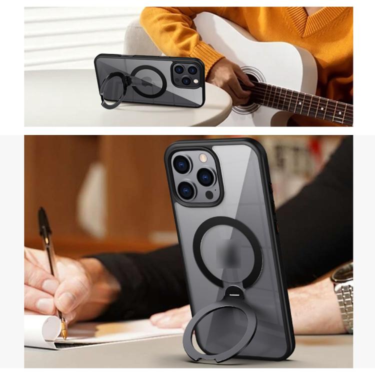 Custodia per telefono trasparente con supporto ad anello magnetico rotante MagSafe, For iPhone 13 Pro Max, For iPhone 13 Pro, For iPhone 13, For iPhone 12 / 12 Pro, For iPhone 12 Pro Max