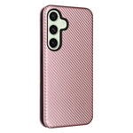 Custodia per cellulare in pelle con texture in fibra di carbonio, For Samsung Galaxy S24 FE 5G