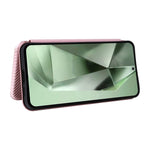 Custodia per cellulare in pelle con texture in fibra di carbonio, For Samsung Galaxy S24 FE 5G