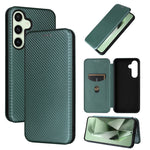 Custodia per cellulare in pelle con texture in fibra di carbonio, For Samsung Galaxy S25+ 5G, For Samsung Galaxy S25 Ultra 5G, For Samsung Galaxy S24 FE 5G