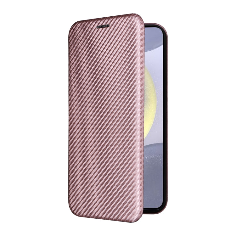 Custodia per cellulare in pelle con texture in fibra di carbonio, For Samsung Galaxy S25+ 5G, For Samsung Galaxy S25 Ultra 5G, For Samsung Galaxy S24 FE 5G