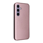 Custodia per cellulare in pelle con texture in fibra di carbonio, For Samsung Galaxy S25+ 5G, For Samsung Galaxy S25 Ultra 5G, For Samsung Galaxy S24 FE 5G