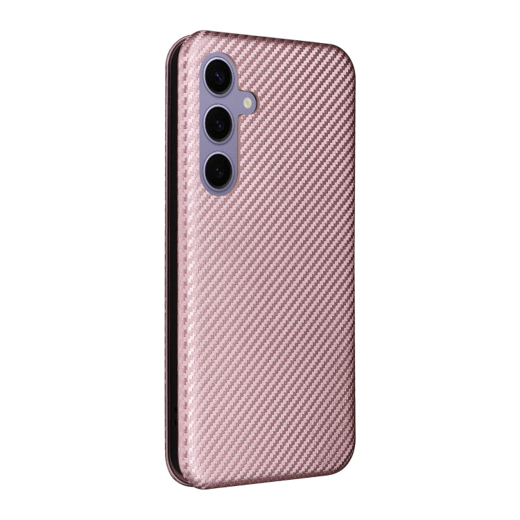 Custodia per cellulare in pelle con texture in fibra di carbonio, For Samsung Galaxy S25+ 5G, For Samsung Galaxy S25 Ultra 5G, For Samsung Galaxy S24 FE 5G