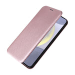 Custodia per cellulare in pelle con texture in fibra di carbonio, For Samsung Galaxy S25+ 5G, For Samsung Galaxy S25 Ultra 5G, For Samsung Galaxy S24 FE 5G