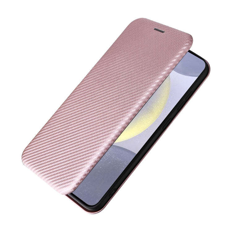 Custodia per cellulare in pelle con texture in fibra di carbonio, For Samsung Galaxy S25+ 5G, For Samsung Galaxy S25 Ultra 5G, For Samsung Galaxy S24 FE 5G