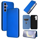 Custodia per cellulare in pelle con texture in fibra di carbonio, For Samsung Galaxy S26 5G, For Samsung Galaxy S25 FE 5G, For Samsung Galaxy S25 Edge 5G, For Samsung Galaxy S25 5G