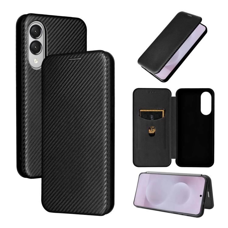 Custodia per cellulare in pelle con texture in fibra di carbonio, For Samsung Galaxy S26 5G, For Samsung Galaxy S25 FE 5G, For Samsung Galaxy S25 Edge 5G, For Samsung Galaxy S25 5G