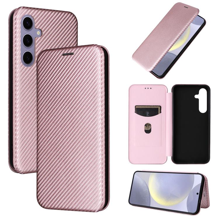 Custodia per cellulare in pelle con texture in fibra di carbonio, For Samsung Galaxy S26 5G, For Samsung Galaxy S25 FE 5G, For Samsung Galaxy S25 Edge 5G, For Samsung Galaxy S25 5G