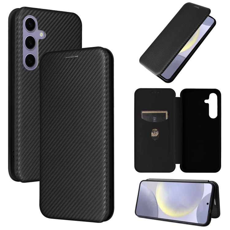 Custodia per cellulare in pelle con texture in fibra di carbonio, For Samsung Galaxy S26 5G, For Samsung Galaxy S25 FE 5G, For Samsung Galaxy S25 Edge 5G, For Samsung Galaxy S25 5G