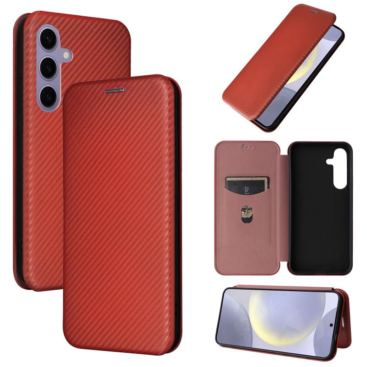Custodia per cellulare in pelle con texture in fibra di carbonio, For Samsung Galaxy S26 5G, For Samsung Galaxy S25 FE 5G, For Samsung Galaxy S25 Edge 5G, For Samsung Galaxy S25 5G
