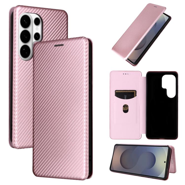 Custodia per cellulare in pelle con texture in fibra di carbonio, For Galaxy S26 FE 5G, For Samsung Galaxy S26+ 5G, For Samsung Galaxy S26 Edge 5G, For Samsung Galaxy S26 Ultra 5G