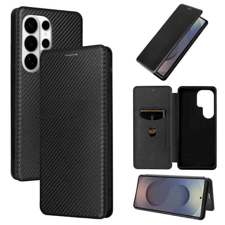 Custodia per cellulare in pelle con texture in fibra di carbonio, For Galaxy S26 FE 5G, For Samsung Galaxy S26+ 5G, For Samsung Galaxy S26 Edge 5G, For Samsung Galaxy S26 Ultra 5G