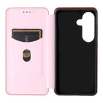 Custodia per cellulare in pelle con texture in fibra di carbonio, For Samsung Galaxy S26 5G, For Samsung Galaxy S25 FE 5G, For Samsung Galaxy S25 Edge 5G, For Samsung Galaxy S25 5G