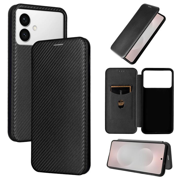 Custodia per cellulare in pelle con texture in fibra di carbonio, For Galaxy S26 FE 5G, For Samsung Galaxy S26+ 5G, For Samsung Galaxy S26 Edge 5G, For Samsung Galaxy S26 Ultra 5G